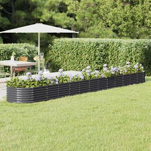 VidaXL Plantenbak 512x80x36 cm gepoedercoat staal antracietkleurig