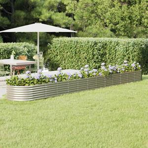 VidaXL Plantenbak 512x80x36 cm gepoedercoat staal zilverkleurig