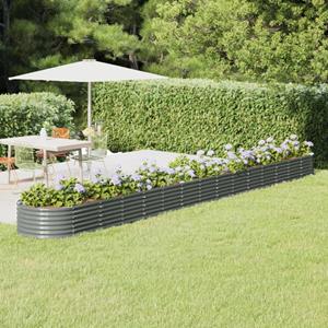 VidaXL Plantenbak 620x80x36 cm gepoedercoat staal grijs