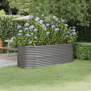VidaXL Plantenbak 224x80x68 cm gepoedercoat staal grijs