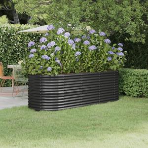 VidaXL Plantenbak 224x80x68 cm gepoedercoat staal antracietkleurig