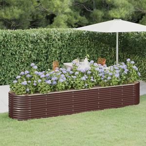 VidaXL Plantenbak 368x80x68 cm gepoedercoat staal bruin