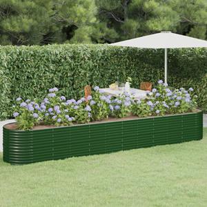 VidaXL Plantenbak 440x80x68 cm gepoedercoat staal groen