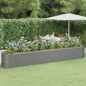 VidaXL Plantenbak 440x80x68 cm gepoedercoat staal grijs