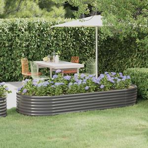 VidaXL Plantenbak 249x100x36 cm gepoedercoat staal grijs