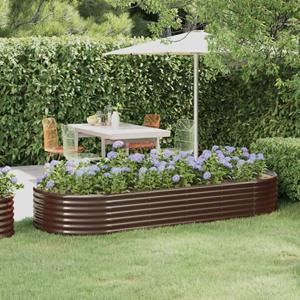 VidaXL Plantenbak 249x100x36 cm gepoedercoat staal bruin