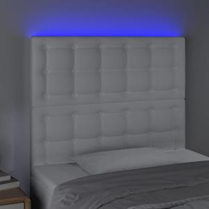 vidaXL Hoofdbord LED 90x5x118/128 cm kunstleer wit