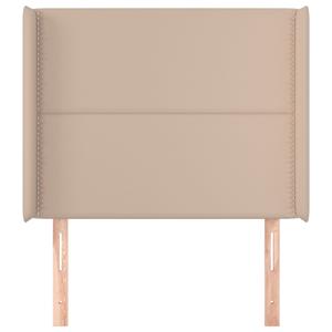 vidaXL Hoofdbord met randen 93x16x118/128 cm kunstleer cappuccinokleur