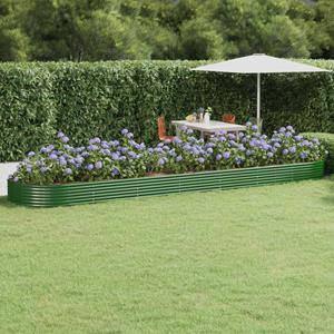 VidaXL Plantenbak 600x140x36 cm gepoedercoat staal groen