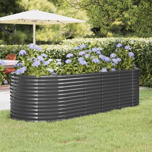 VidaXL Plantenbak 249x100x68 cm gepoedercoat staal antracietkleurig