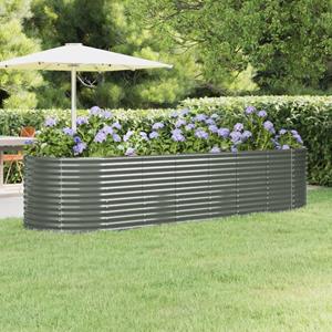 VidaXL Plantenbak 322x100x68 cm gepoedercoat staal grijs