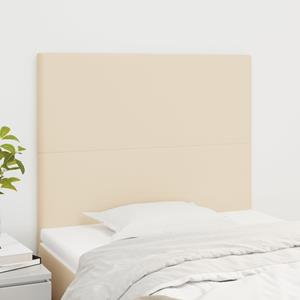 VidaXL Hoofdborden 2 st 80x5x78/88 cm stof crèmekleurig