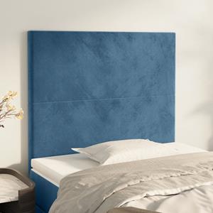VidaXL Hoofdborden 2 st 90x5x78/88 cm fluweel donkerblauw 8720287239567