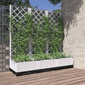 VidaXL Plantenbak met latwerk 120x40x121,5 cm polypropeen wit