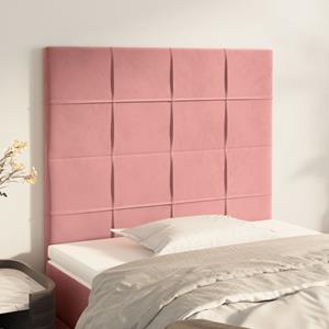 VidaXL Hoofdborden 2 st 80x5x78/88 cm fluweel roze 8720287242314