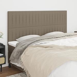 VidaXL Hoofdborden 4 st 100x5x78/88 cm stof taupe