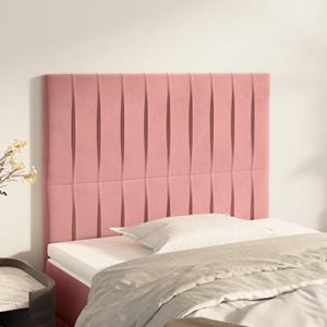 VidaXL Hoofdborden 2 st 90x5x78/88 cm fluweel roze 8720287244752