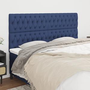 VidaXL Hoofdborden 4 st 90x7x78/88 cm stof blauw