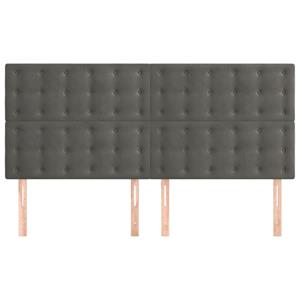 vidaXL Hoofdborden 4 st 80x5x78/88 cm fluweel donkergrijs