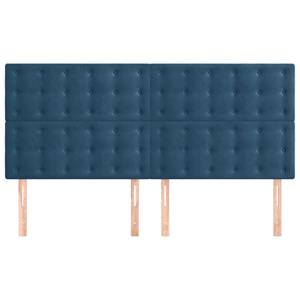 vidaXL Hoofdborden 4 st 80x5x78/88 cm fluweel donkerblauw