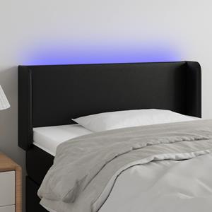 VidaXL Hoofdbord LED 93x16x78/88 cm kunstleer zwart
