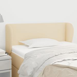 VidaXL Hoofdbord met randen 103x23x78/88 cm stof crèmekleurig