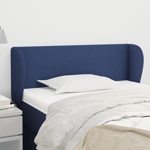 VidaXL Hoofdbord met randen 103x23x78/88 cm stof blauw