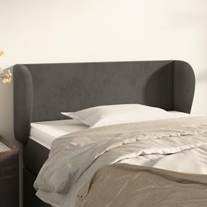 VidaXL Hoofdbord met randen 83x23x78/88 cm fluweel donkergrijs
