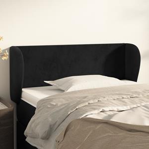 VidaXL Hoofdbord met randen 83x23x78/88 cm fluweel zwart