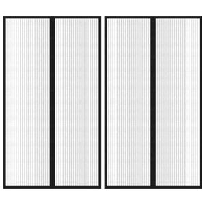 VidaXL Insectendeurgordijnen 2 st magnetisch 200x80 cm zwart
