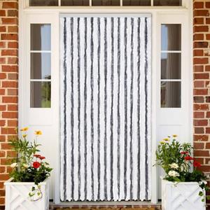 VidaXL Vliegengordijn 120x220 cm chenille grijs en wit