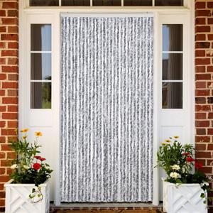 VidaXL Vliegengordijn 120x220 cm chenille wit en grijs