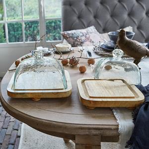 Loberon Glazen stolp met plank set van 2 Bellavario