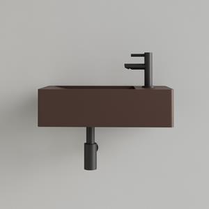 SaniGoods Luko fontein 40x22cm rechts met kraangat choco bruin