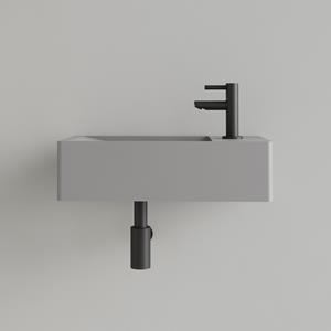 SaniGoods Luko fontein 40x22cm rechts met kraangat leigrijs