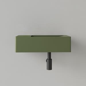 SaniGoods Luko fontein 40x22cm links zonder kraangat olijfgroen