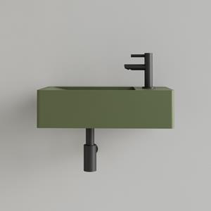 SaniGoods Luko fontein 40x22cm rechts met kraangat olijfgroen