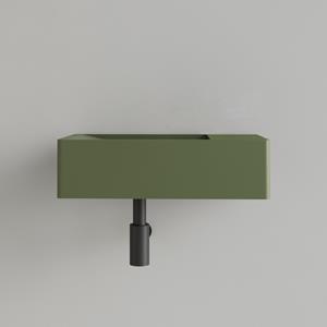 SaniGoods Luko fontein 40x22cm rechts zonder kraangat olijfgroen
