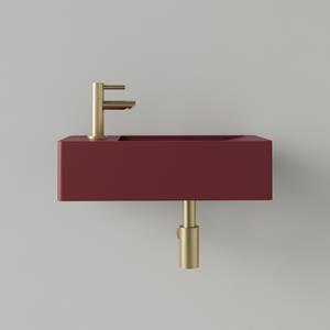 SaniGoods Luko fontein 40x22cm links met kraangat wijn rood
