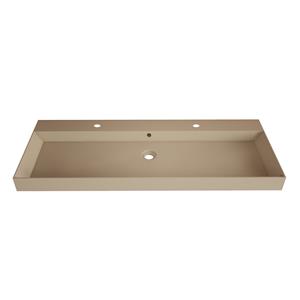 SaniGoods Kolo wastafel 120cm met 2 kraangaten mat cappuccino