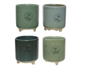 KSD Planter stoneware dia7.50-L7.50-H8.50cm ass - 