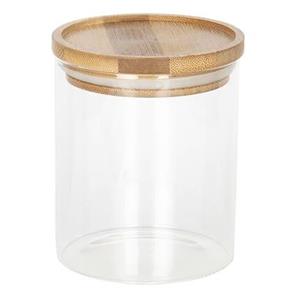 Clayre & Eef Voorraadpot Ø 8x10 cm Glas Rond Voorraadbus