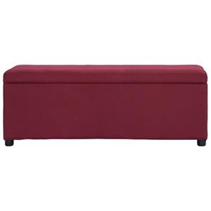 vidaXL Bankje met opbergvak 116 cm polyester wijnrood
