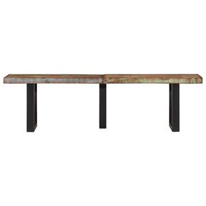 vidaXL Bankje 160 cm massief gerecycled hout en staal