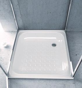 Aqualine plaatstaal douchevloer staal 80x80x16cm, white