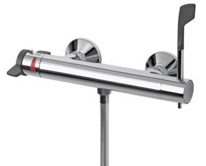 Sapho Lea Invaliden/ouderen wandmontage thermostatische Douchemengkraan met lange hendel chroom