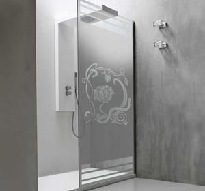 Douchewand sticker bloemen vorm