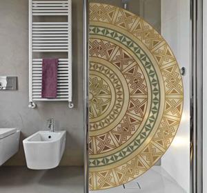 Douchewand sticker halve mandala