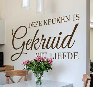 Tenstickers Muursticker keuken gekruid met liefde
