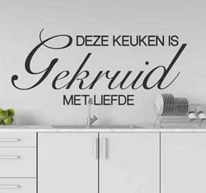 Tenstickers Muursticker keuken gekruid met liefde